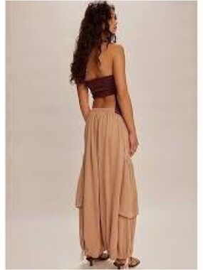Free People Wide-Leg Misty Bay Cargo Pant in Goldenrod | Medium